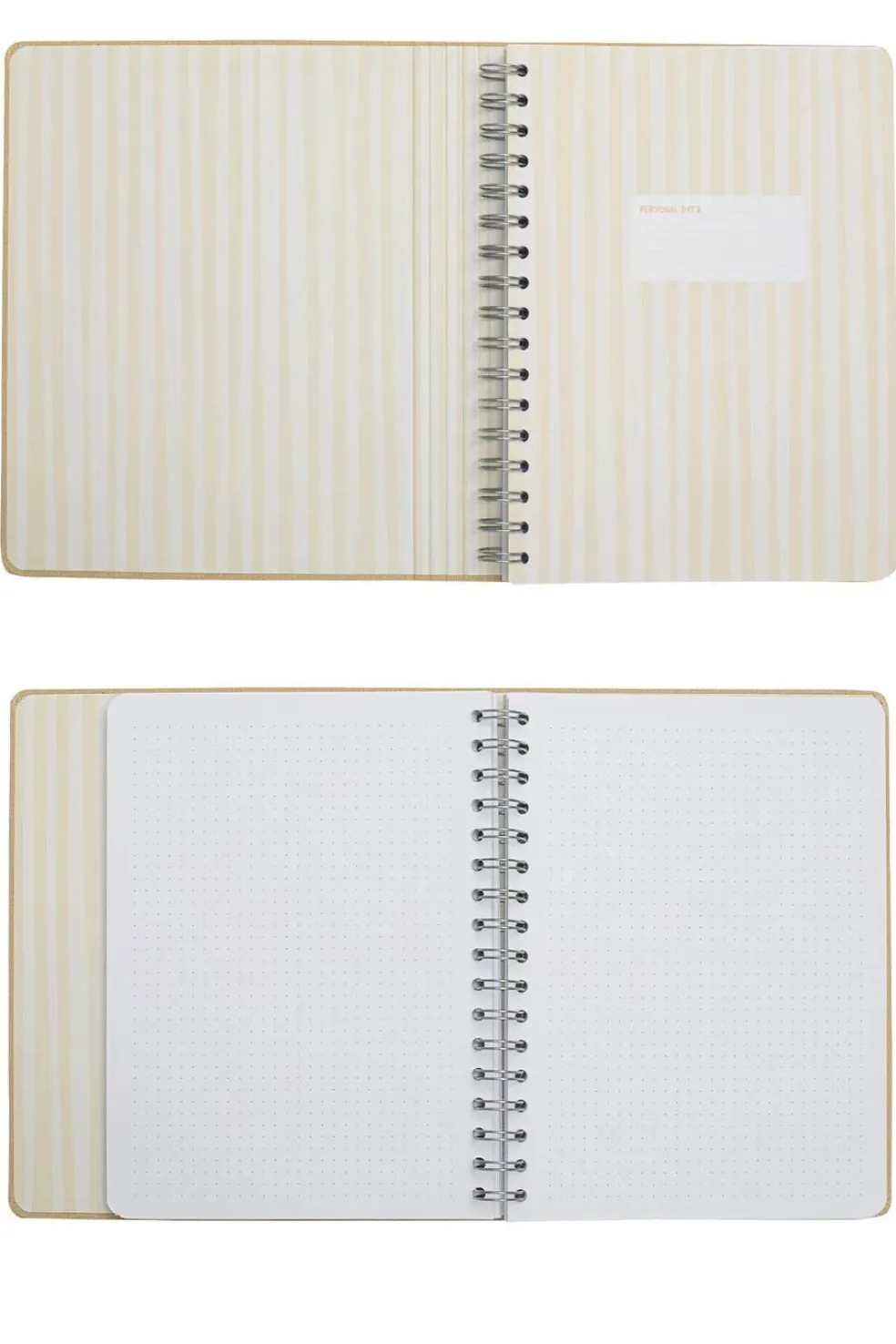 Kierremuistikirja Victorias Journals 16x22cm/192s pistesivut, beige