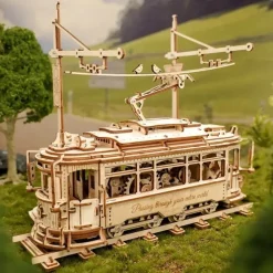 Koottava puinen pienoismalli Classic City Tram