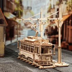 Koottava puinen pienoismalli Classic City Tram