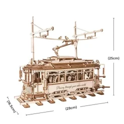 Koottava puinen pienoismalli Classic City Tram