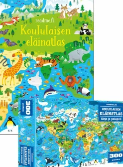 Koululaisen eläinatlas - Kirja ja palapeli