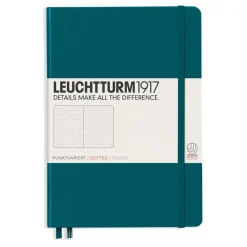 Muistikirja A5/251 sivua Leuchtturm1917 Dotted Hard Pacific green, pistesivut