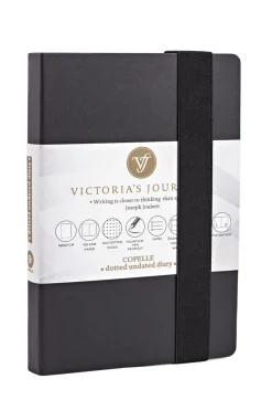 Muistikirja 14x21 cm musta Victorias Journals Copelle pistesivut
