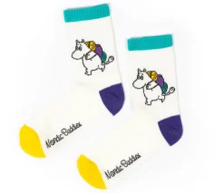 Naisten retrosukat valkoinen Muumipeikko NordicBuddies