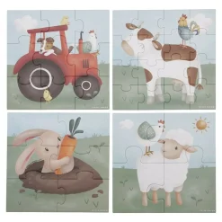 Palapeli 4 in1 Little Farm puinen