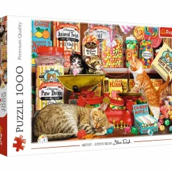 Palapeli 1000 palaa Kissat herkkukaupassa