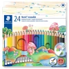 Puuvärikynä pyyhittävä 24kpl Staedtler Noris