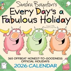 Sandra Boynton's Every Day's a Fabulous Holiday 2026 Wall Calendar