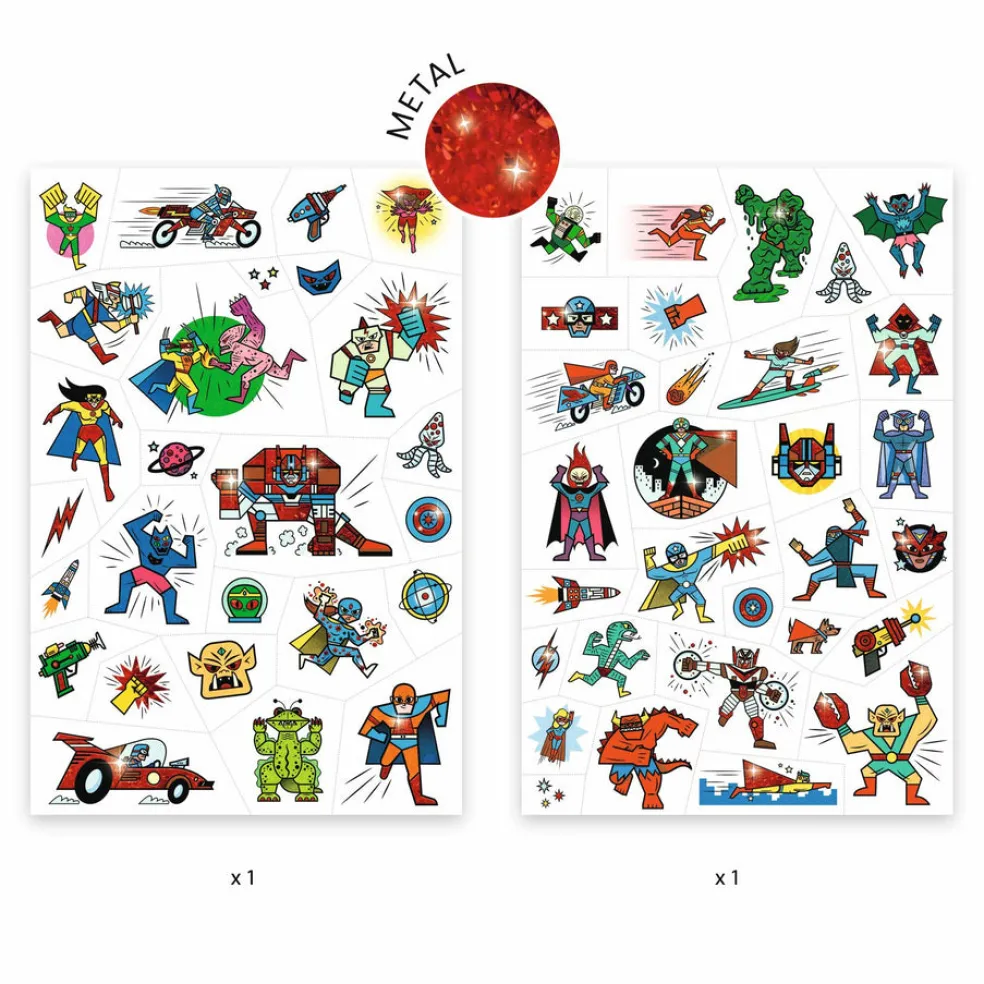 Siirtokuvatatuointi Heroes vs Villains Djeco
