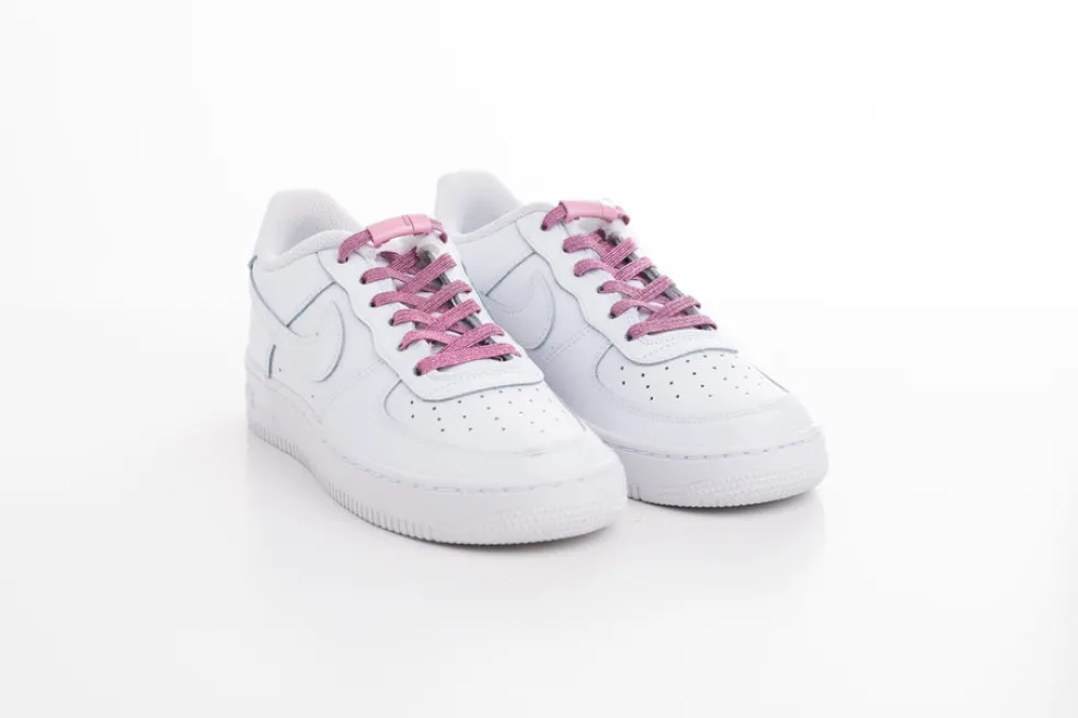 Venyvät kengännauhat EEZYBEEZY, pinkki glitter